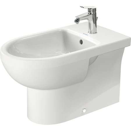 Duravit No.1 Floor-Mounted Bidet, 25 5/8  White High Gloss, Faucet Hole Platform 22971000002